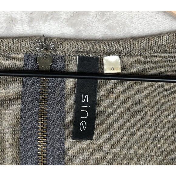 ANTHROPOLOGIE SINE Wool Blend Dress Sz 8 Gray Beige‎ Raw Edges Patchwork S/S - Picture 4 of 10